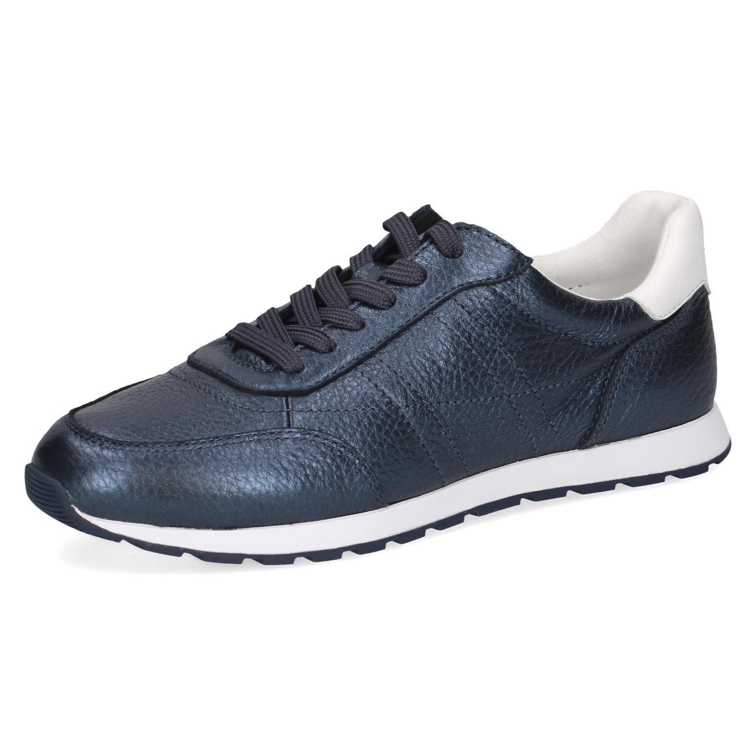 CAPRICE Women's Leather Sneakers, Blue (Ocean Deer COM), 7.5 UK