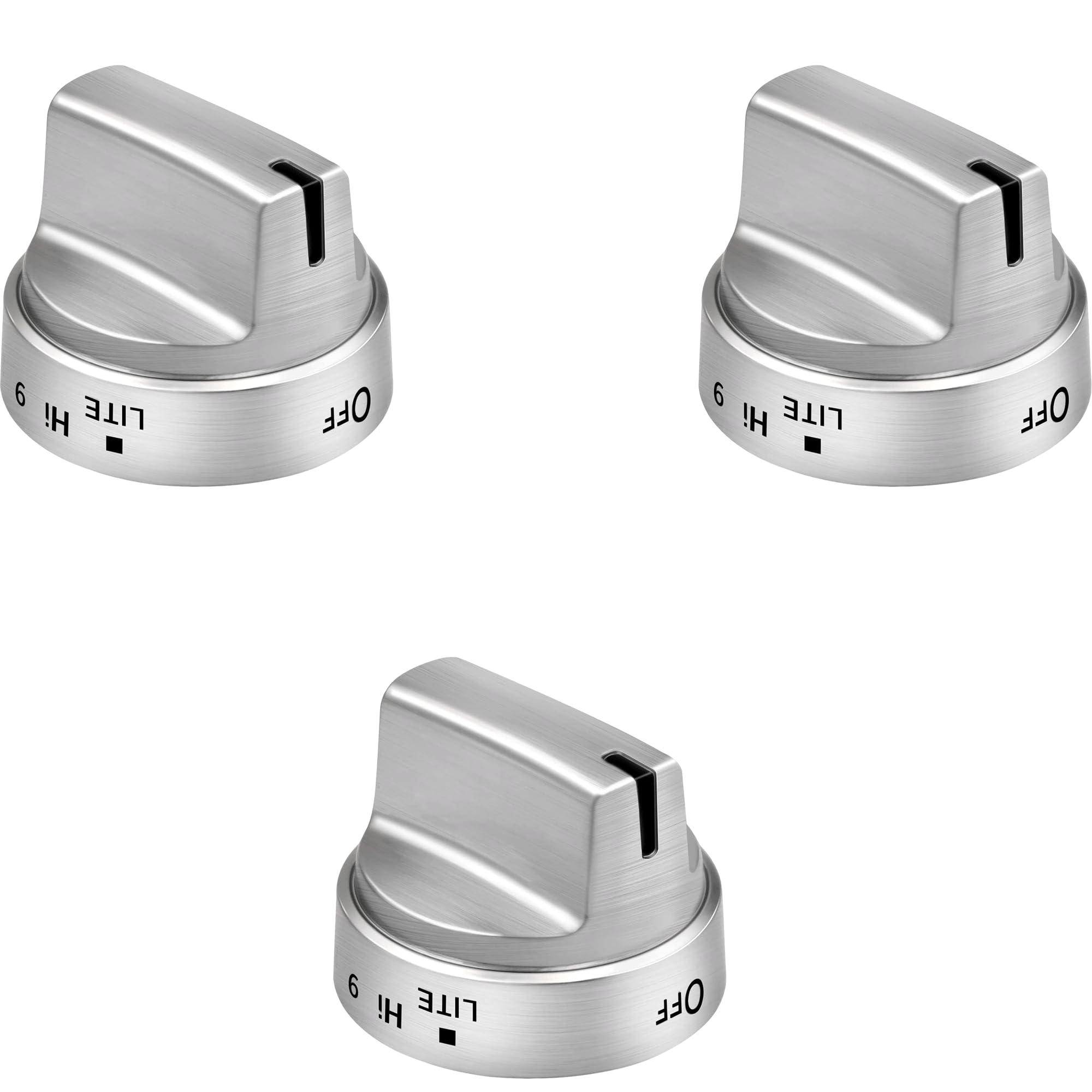 3PCSStainless Steel Stove Knob WB03X24818 Compatible for GE Stove Knobs Replacements/General Electric Stove