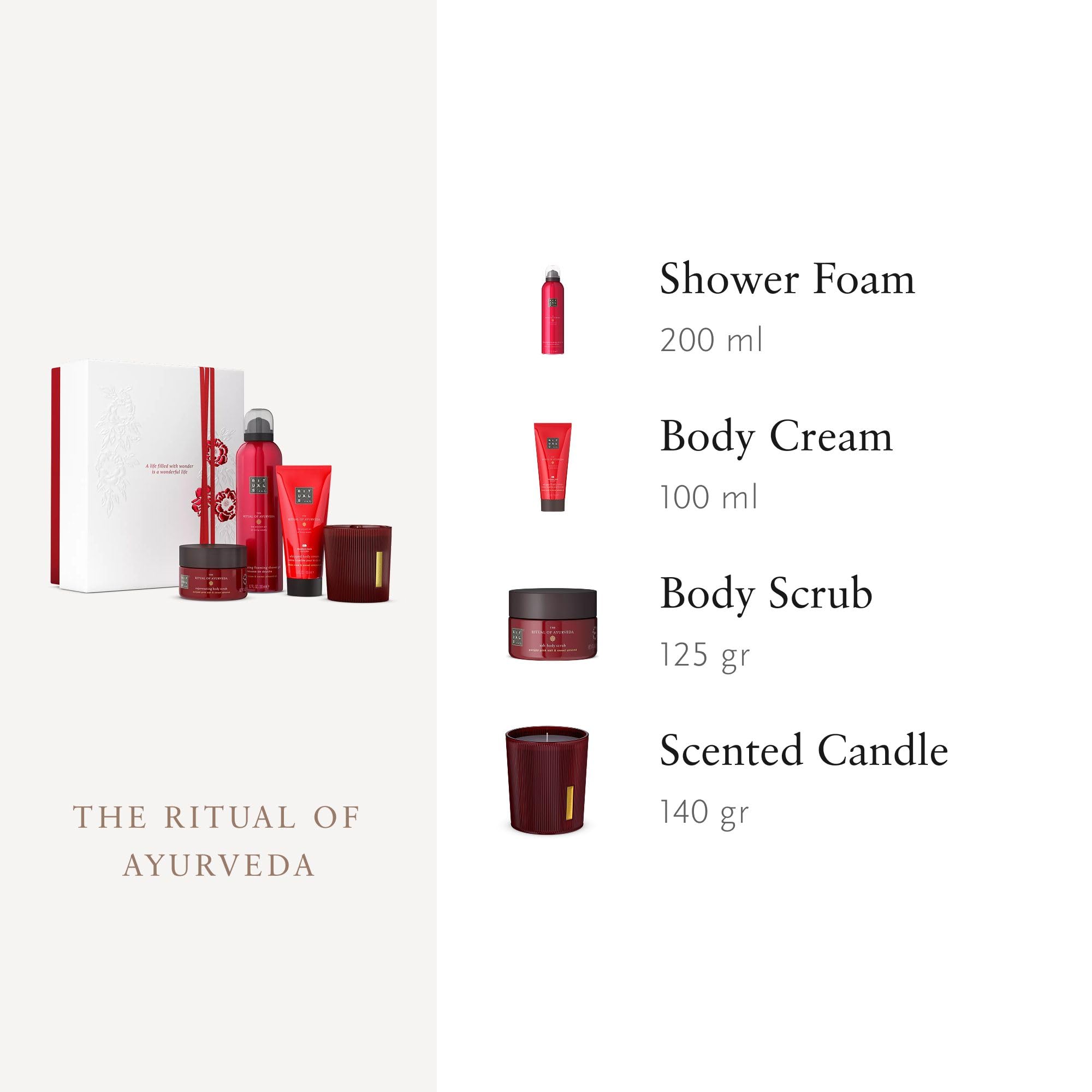 RITUALS Set de regalo El Ritual del Ayurveda Mediano | Caja de regalo con productos de cuidado personal con aceite de rosa indio y almendras dulces | Fragancia equilibrada