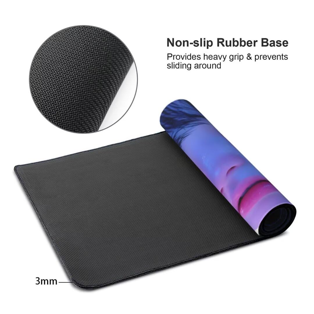 Alfombrilla de ratón 1400x600x3 MM, Alfombrilla Ratón XXL Extendida de Gran Tamaño con Bordes Cosidos, Base de Goma Antideslizante Almohadilla para Teclado, Cherry Blossom Woman S-12155