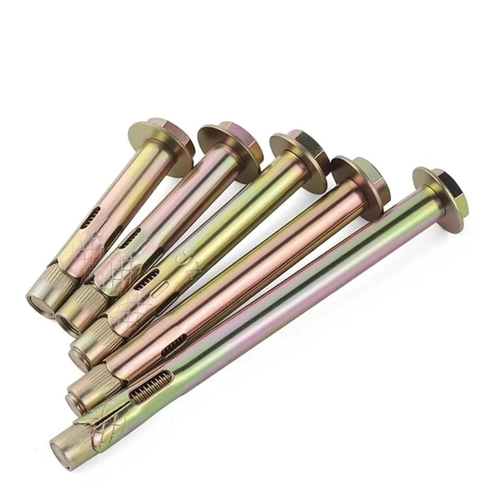 Pernos De Expansión M6 M8 M10 M12 M16 Pernos de expansión hexagonales exteriores acero al carbono galvanizados Manga anclaje hormigón(M8x180mm 5pcs)
