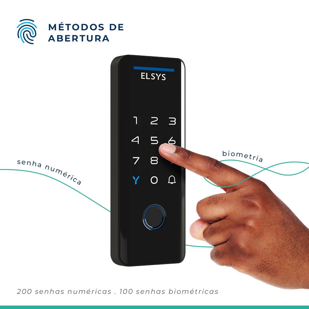 Fechadura Digital de Sobrepor, Abertura por senha ou tag, Tecno