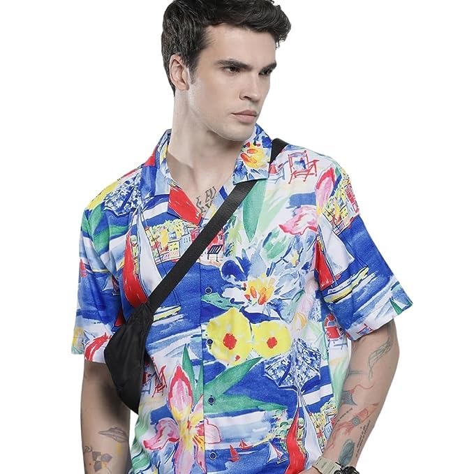 Chemise tropicale homme à manches moyennes idéale pour vos terrasses et vacances d'été
