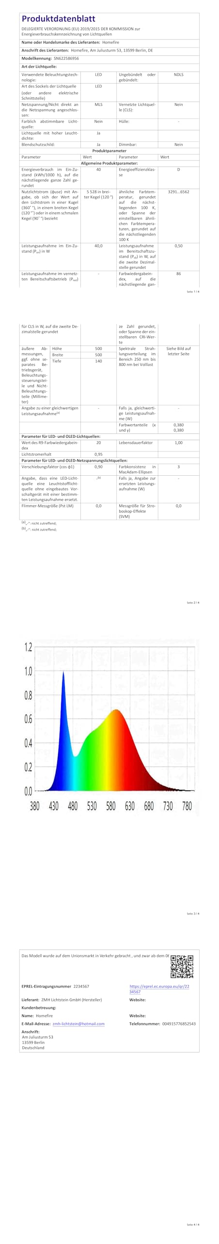 Homefire Wentylator sufitowy LED z oświetleniem – 40 W, cichy, czarny, z pilotem, z regulacją jasności, nowoczesny, z 6-stopniowym timerem, do sypialni