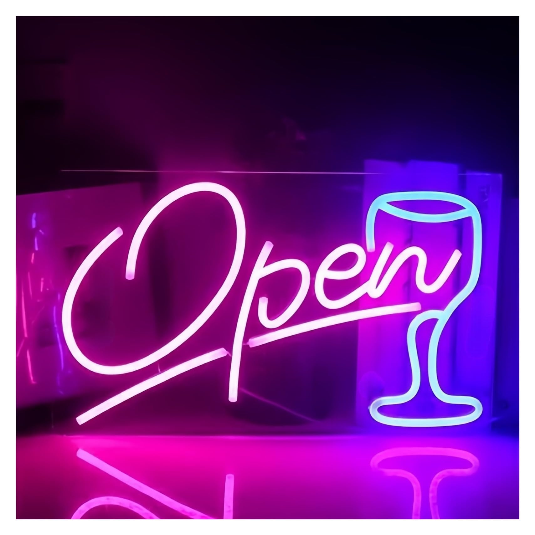 LEMST Signs Lamp Business Neon Signs USB Powered Adjustable Brightness Bar Open Neon Lights, Suitable for Shop Decor Commercial Light 24cmx40cm