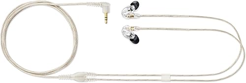 Vista 4 de Shure SE215 PRO Wired Earbuds, Professional Sound Isolating Earphones with Clear Sound and Deep Bass, Single Dynamic MicroDriver, Secure In-Ear Claro