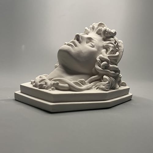 Miniatura 6 de Estatua de Medusa, busto gótico, decoración de pared, figuras de cabeza, mitología griega, escultura de yeso blanco para decoración del hogar,