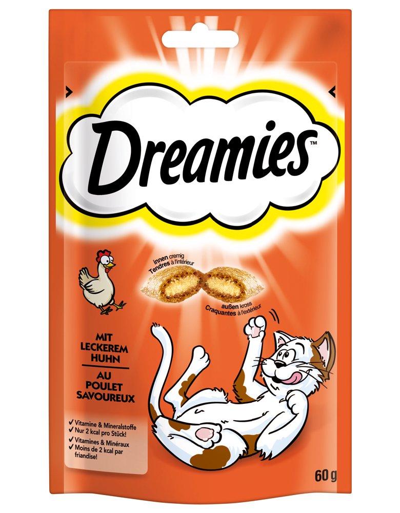 Dreamies Klassiker Przysmak dla Kotów, Kurczak, 6 x 60 g