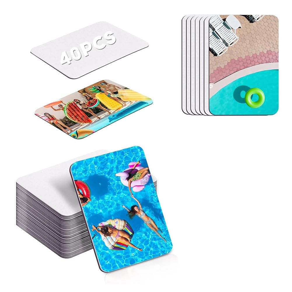 CTRLZS 40 Pcs Sublimation Magnets Blank 3.5 X 2.3 Inch Personalized Fridge Refrigerator Magnets Blanksc for Kitchen Decorative