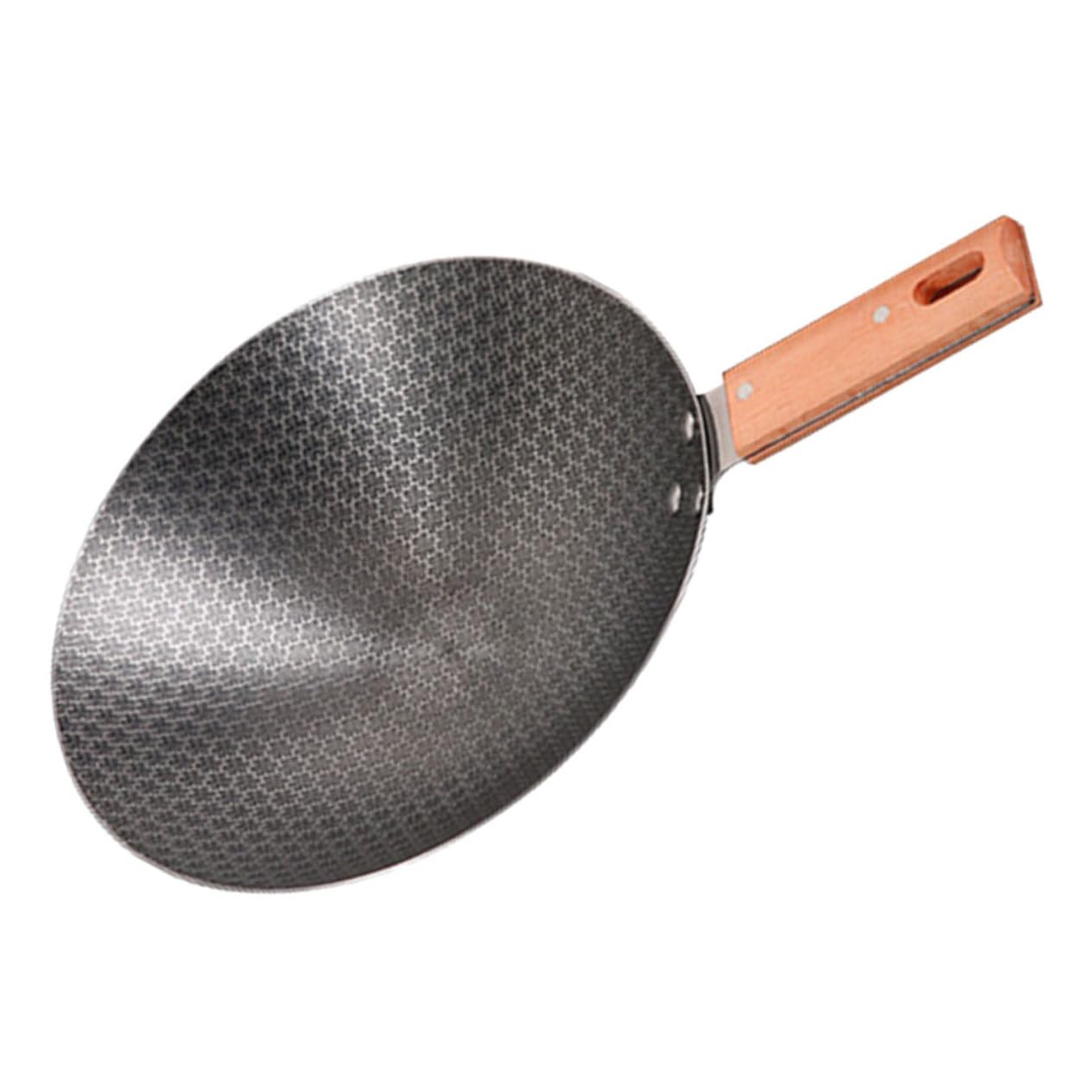 Wok in Ferro Piccola Padella Wok Giapponese Tradizionale Per Cucina Compatibile Fornelli Gas e Fiamme Libere Per Uso Domestico e Cottura Rapida