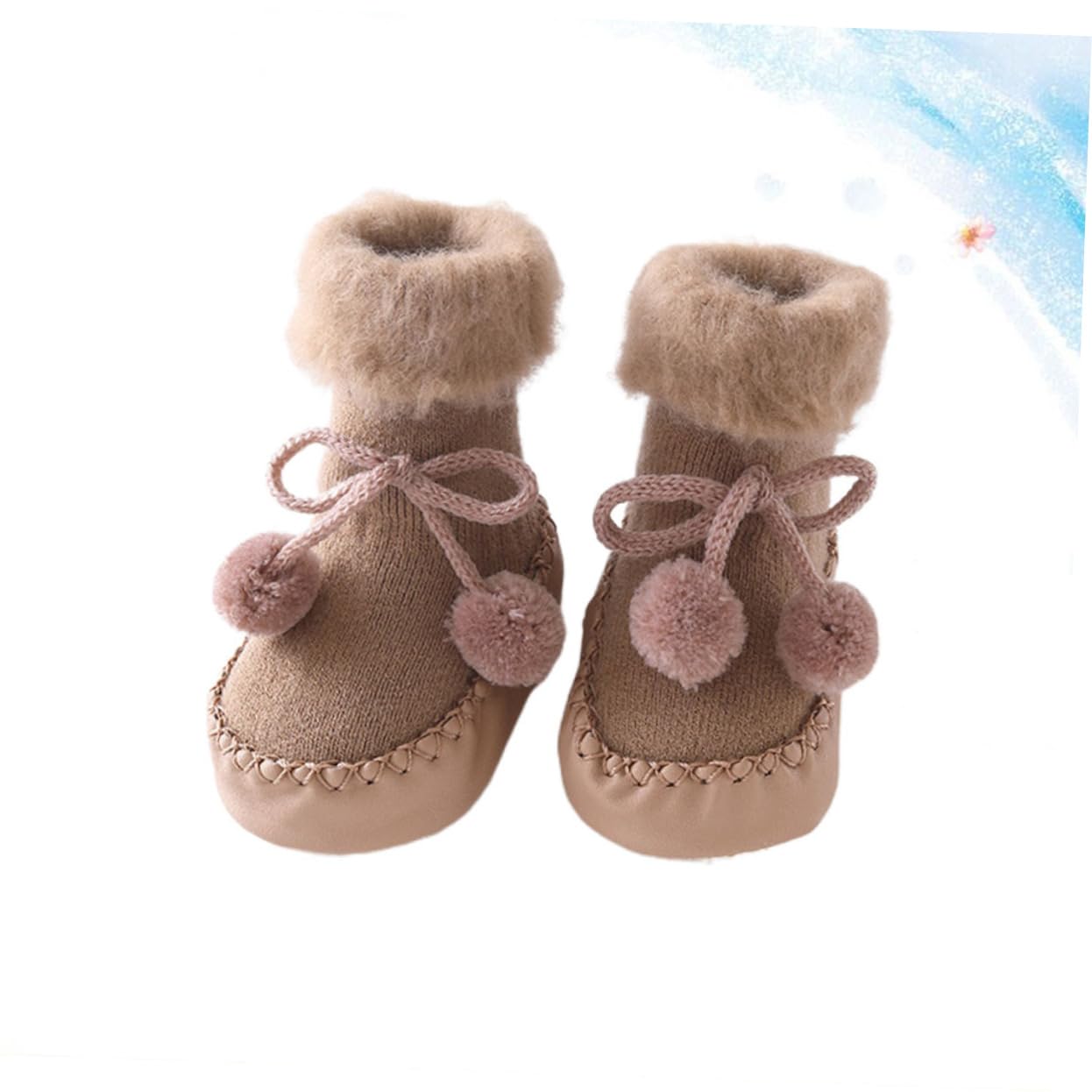 LIFKOME Cotton Toddler Socks Non-slip Breathable Warm Socks for Infants (size Xs 0-6 Months)