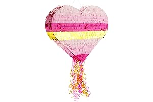Pink Pull String Heart Pinata for Girls Birthday Party