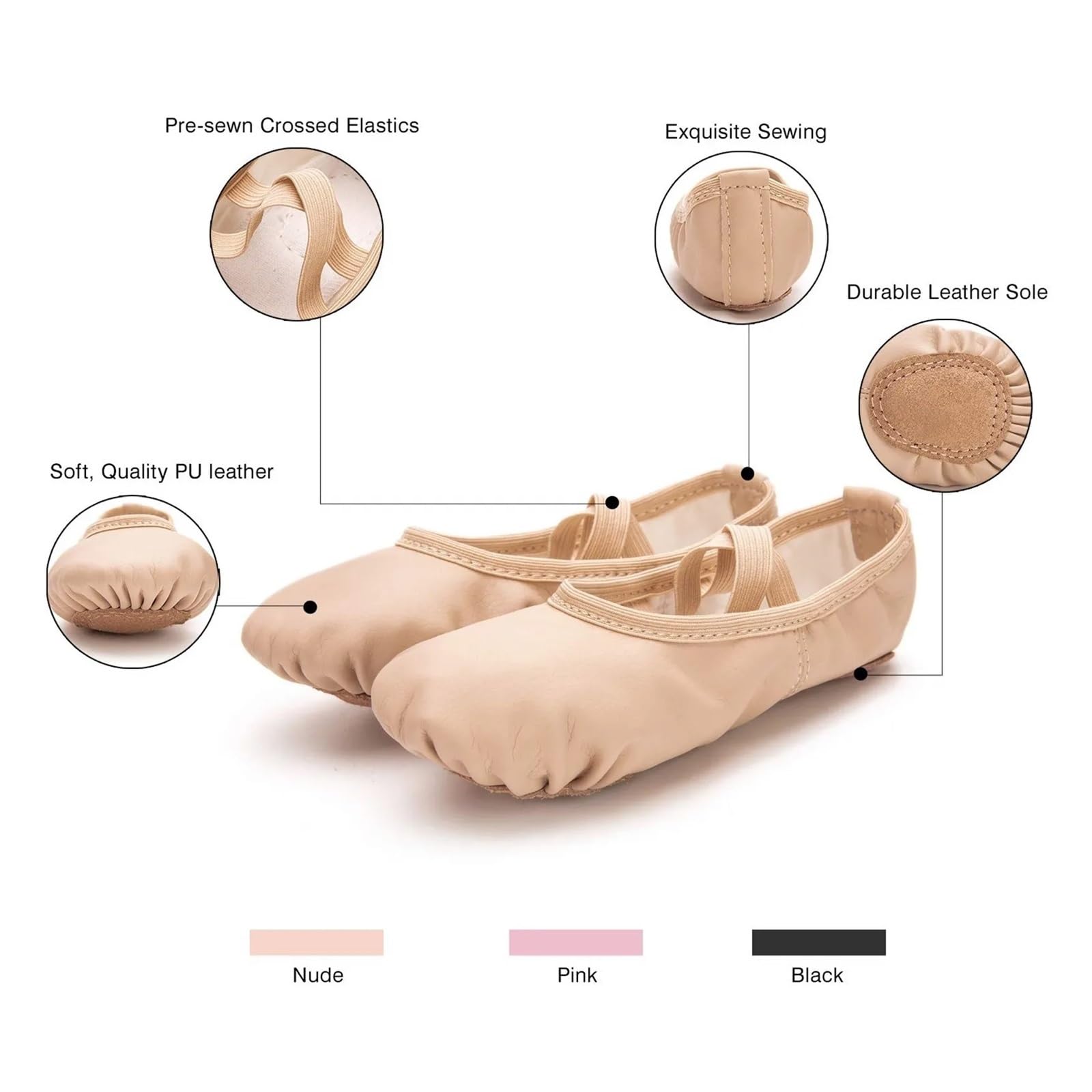 Zapatillas Ballet Niña Zapatillas de Ballet de Lona for Mujer, Zapatillas de Baile for niñas, Suela Dividida, Zapatillas de Gimnasia, Yoga, Baile, Bailarinas for Adultos