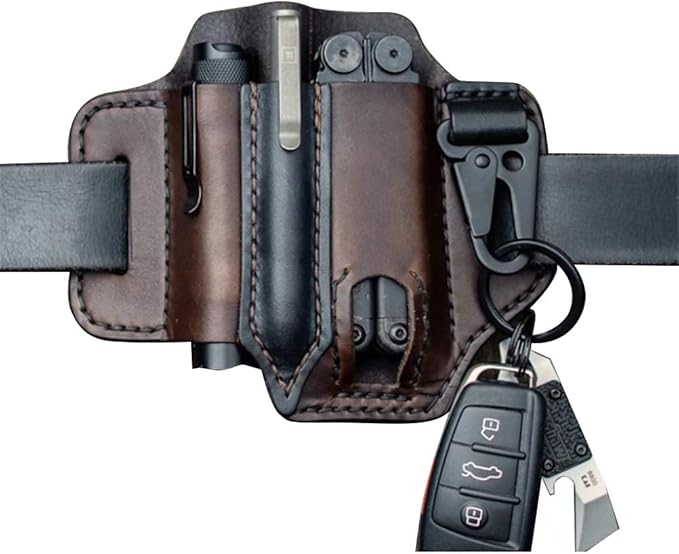 Zhongdawei Cuir EDC Belt Loop Waist Multitool Sheath, EDC Pocket