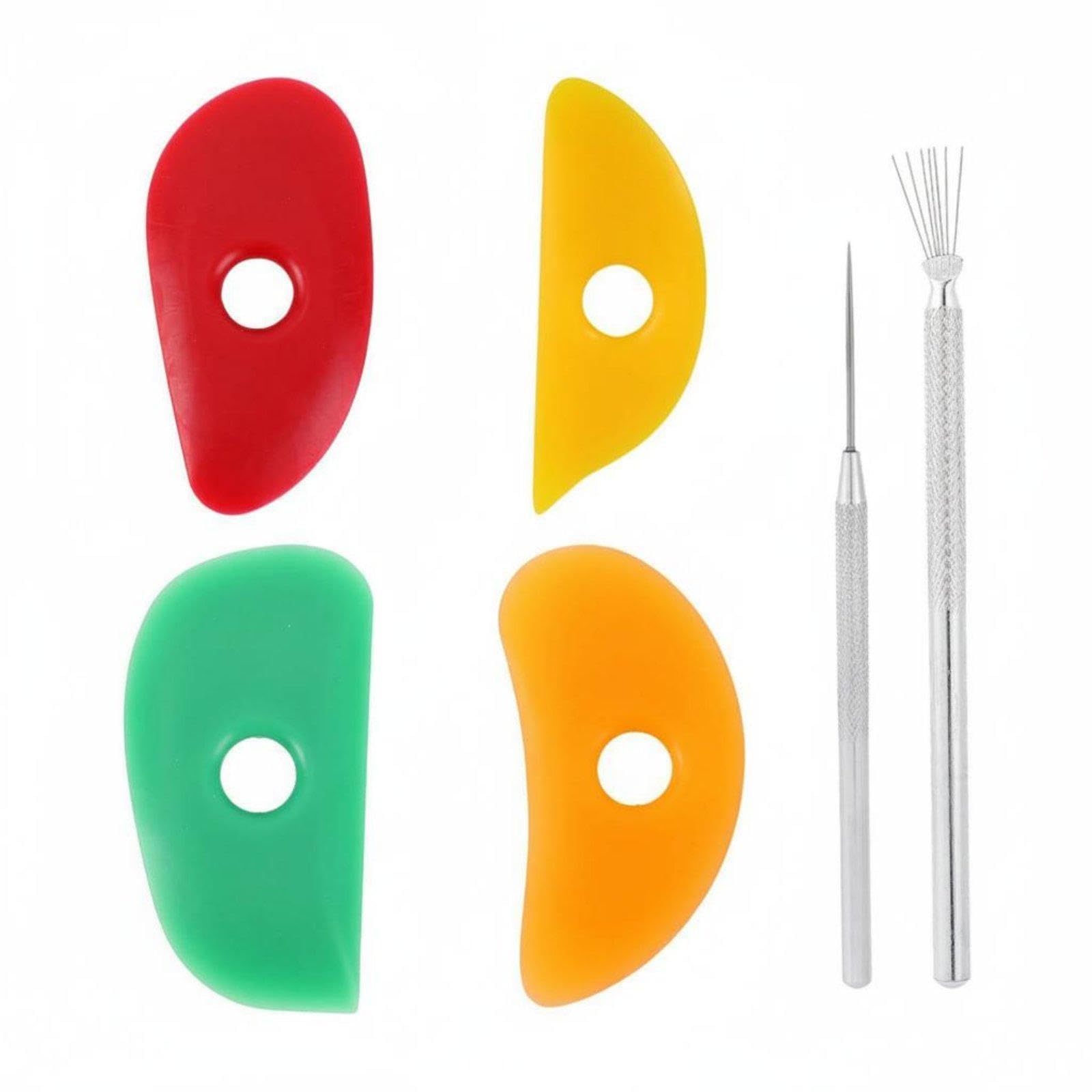 6 Pieces Silicone Pottery Rib Set Multi-Functional Ceramic Modeling Tool Kit Clay Sculpting Tool Set for Artists, Beginners|Crafts| Sculpting, Molding & Ceramics| Ceramics & Pottery| Pott-image-32