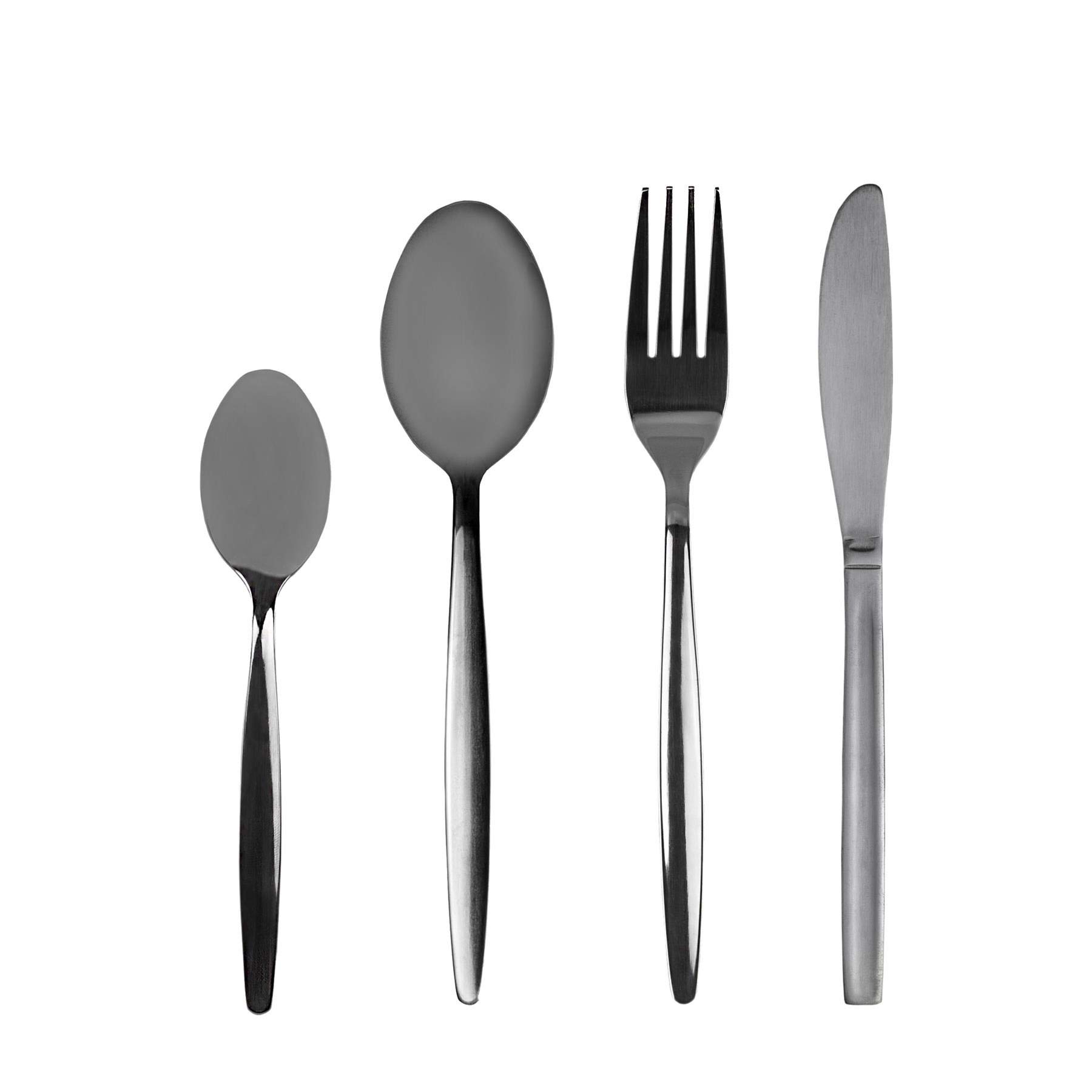 Argon Tableware 48 Piece Stainless Steel Adult Cutlery Set - Knives, Forks, Dessert Spoons, Teaspoons - Dishwasher Safe - By