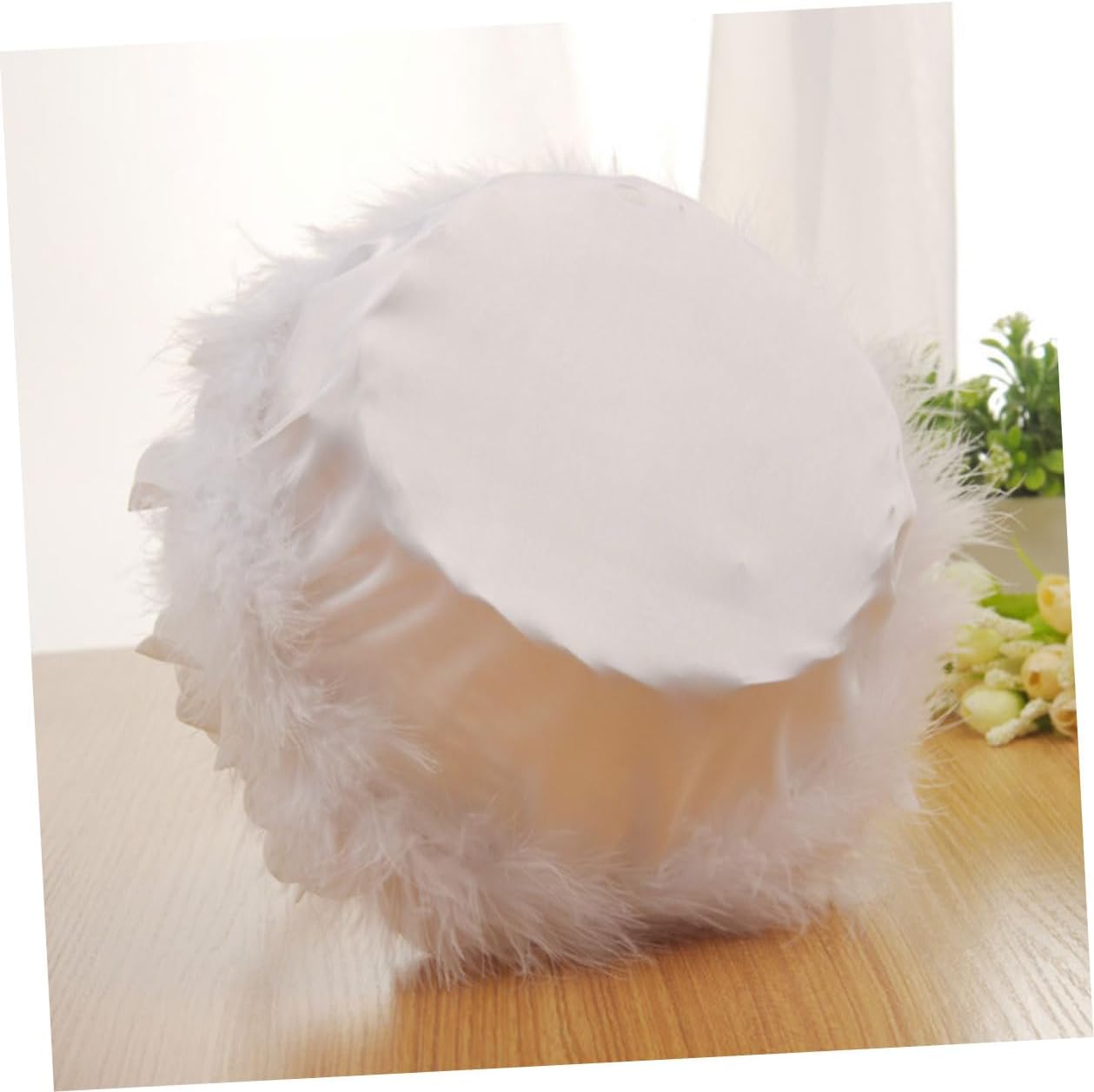 DOITOOL Wedding Flower Basket White Handheld Basket for Bride Wedding Ceremony Elegant Flower Holder with Satin Handle Party Supplies