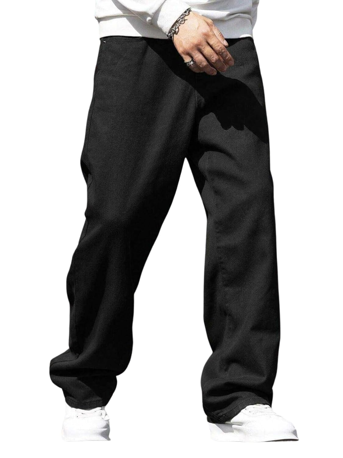 GRECIILOOKS Men’s Oversized Wide Leg Baggy Jeans – Loose Fit Denim Pants for Streetwear, Skater Outfits, and Casual Looks