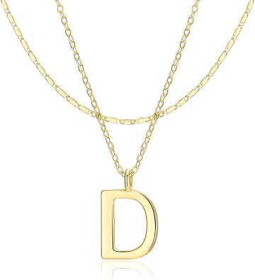 Mytys 18K Gold Plated Initial Necklace for Women Lobster Clasp Letters Pendant Necklace Choker Chain Necklaces Gift for Women