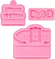 Vista 9 de Moldes de silicona para cinturón, moldes de chocolate, molde para hornear para decoración de pasteles, decoración de cupcakes, caramelo, azúcar