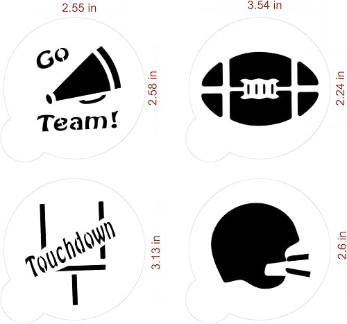 Miniatura 5 de Designer Stencils Plantillas grandes de galletas de fútbol, beigesemitransparentes