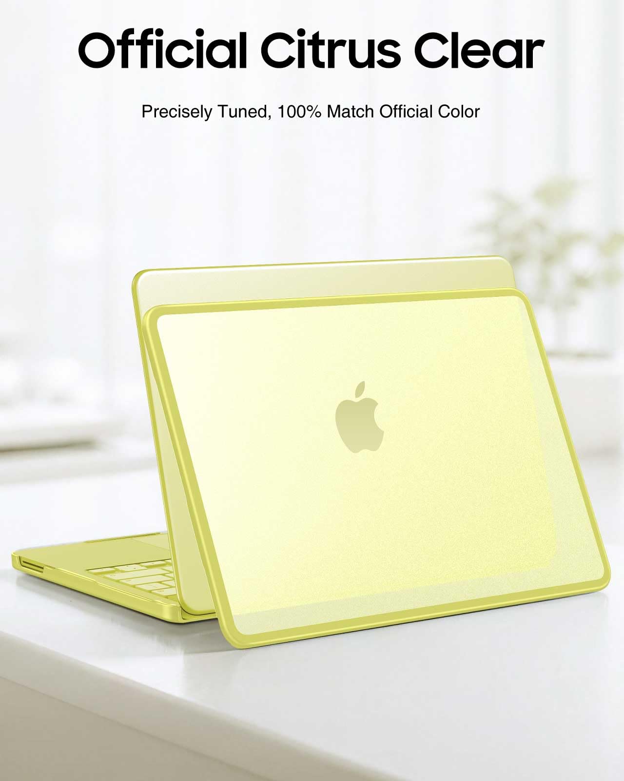 FINTIE Etui kompatybilne z MacBook Neo 13 cali A3404 (A18 Pro Chip, 2026) - twarde, matowe, odporne na odciski palców + ochronna ramka z TPU, cytrusowy żółty