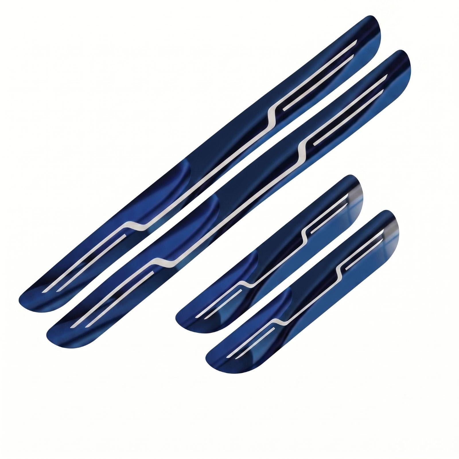 CHEAJYQA for Peugeot Rifter 2018-2026 Car Door Sill Protectors, Car Scuff Plates, 4 Piece Anti Scratch Door Sill Guards, Auto Entry Step Covers, Adhesive Protectors, Blue