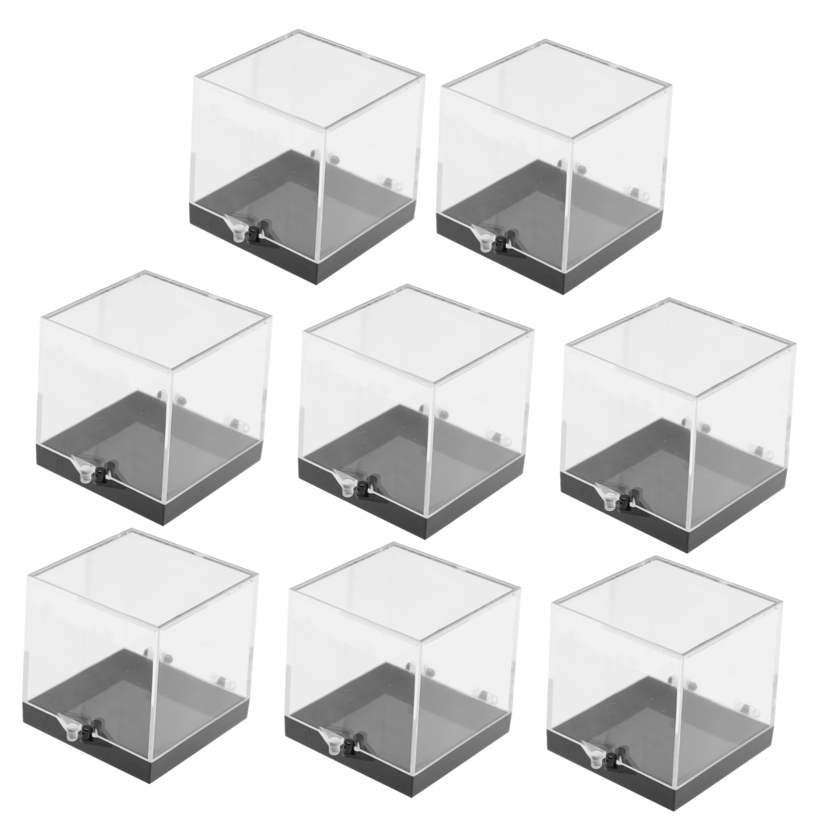 FUNOMOCYA 8 Pcs Mineral Standard Display Box Acrylic Trays for Display Acrylic Display Case Figurine Protection Showcase Clear Figurine Display Shelf Versatile Display Cases Plastic