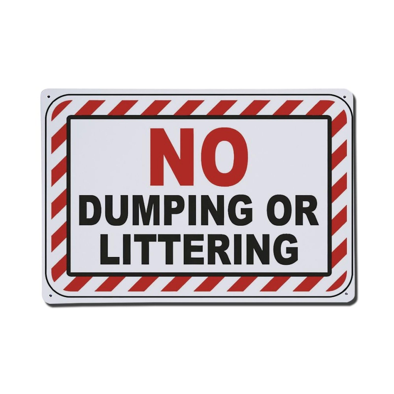 No Dumping Or Littering Sign Vintage Aluminium Metal Sign, Retro Wall Decor for Home, Bar, Garage & Farmhouse 20x30cm