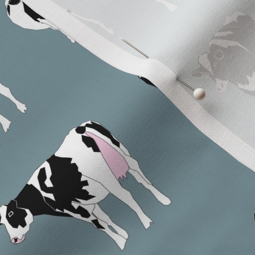 Spoonflower Fabric - Dairy Cows Farming Farm Cow Nursery Gender Neutral Printed on Petal Signature Cotton Fabric by The Yard - Sewing Quilting Apparel Crafts Decor