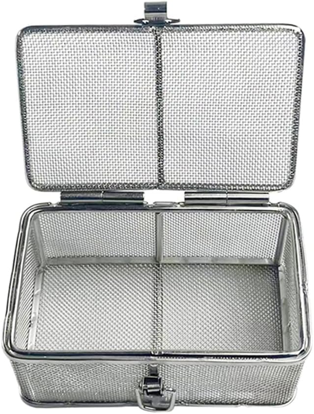 sterylizacji na instrumenty chirurgiczne Kosz na tacę do sterylizacji ze stali nierdzewnej, perforacja siatki 2 mm, wyrób medyczny(20 * 15 * 5cm)
