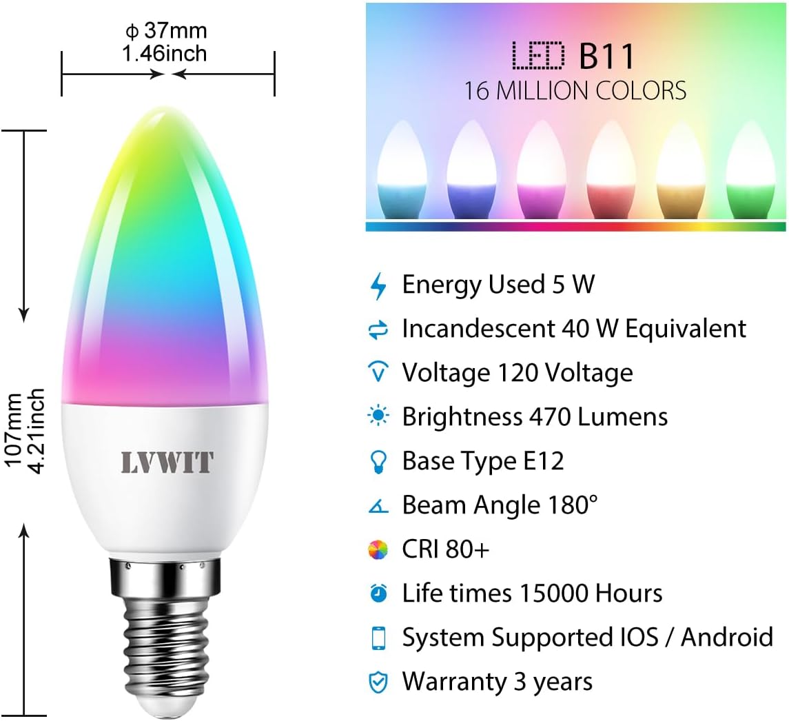 Illuminate Your Space: LVWIT Smart Candelabra LED Bulbs Review