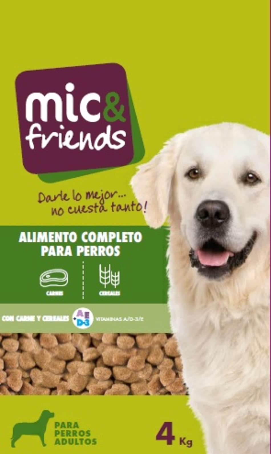 Marca Blanca - Mic&Friends Alimento Completo para Perros con Carnes y Cereales, 4kg