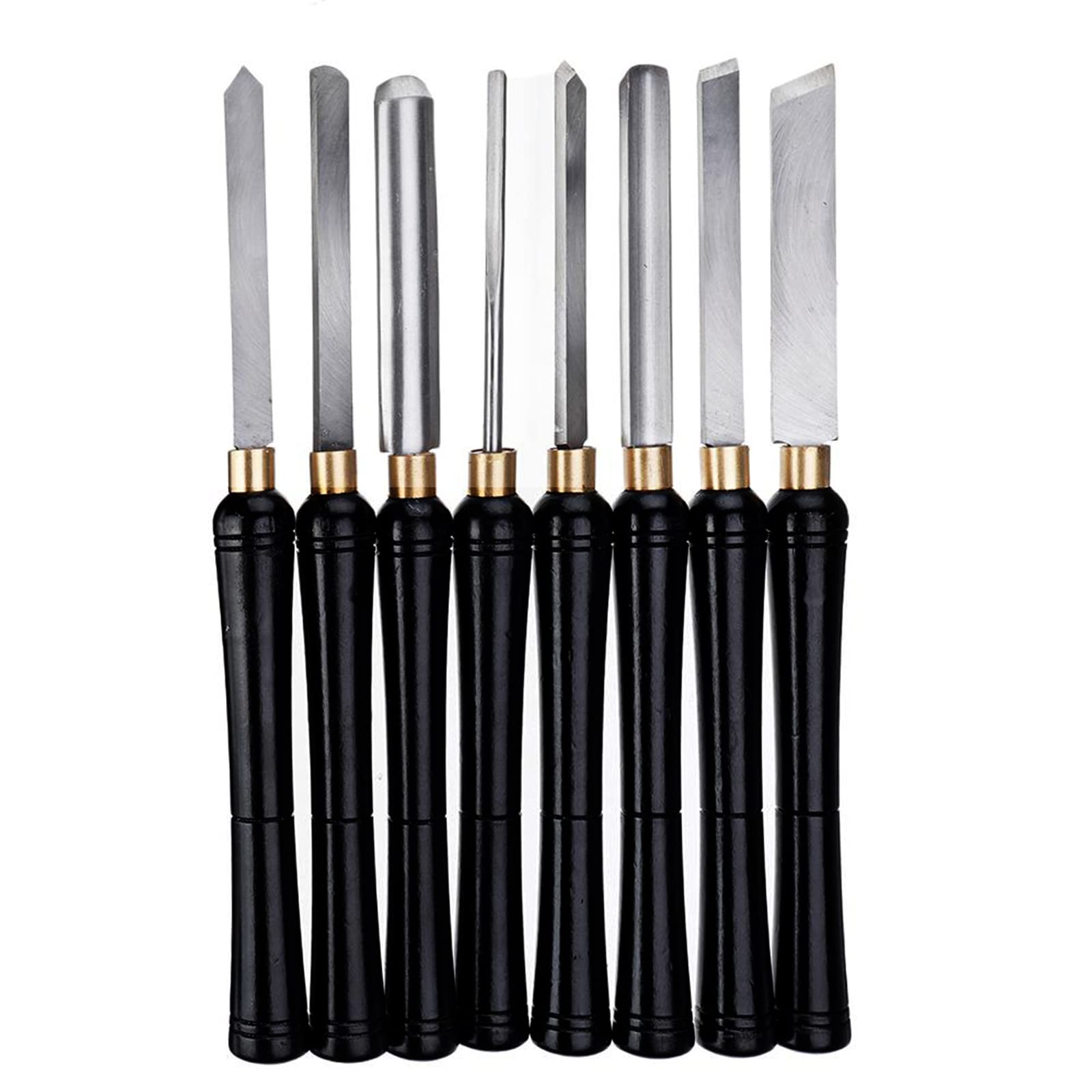 Set Scalpelli Per Tornio Legno HSS 2 Pezzi - Manici In Noce E Custodia In Legno - 1 E 2 Pollici