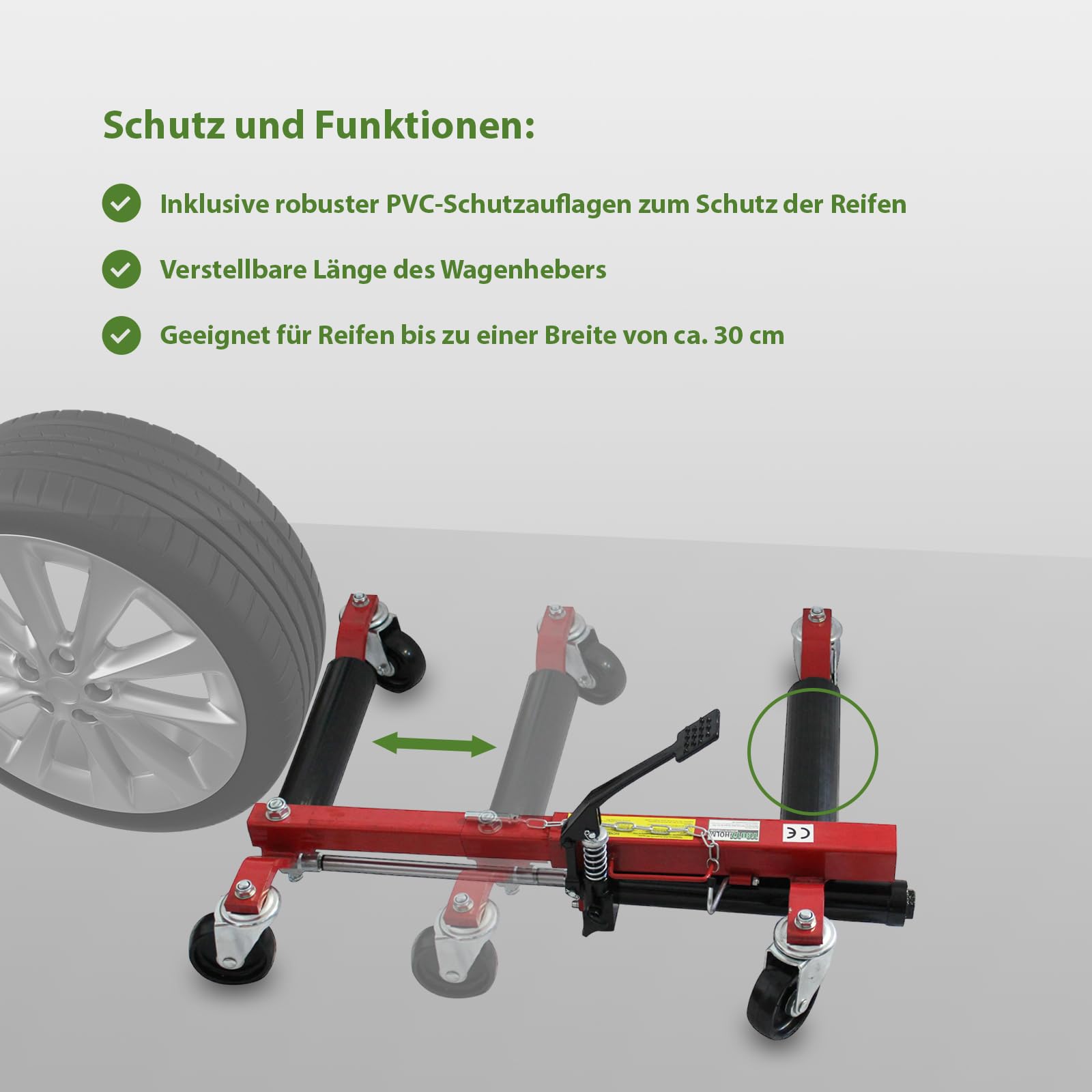 TRUTZHOLM Rangier-Hubwagen | 680 kg Stück | hydraulische Rangierhilfe Wagenheber Rangierheber PKW Auto Rangierwagenheber Rangierroller (4 Stück)