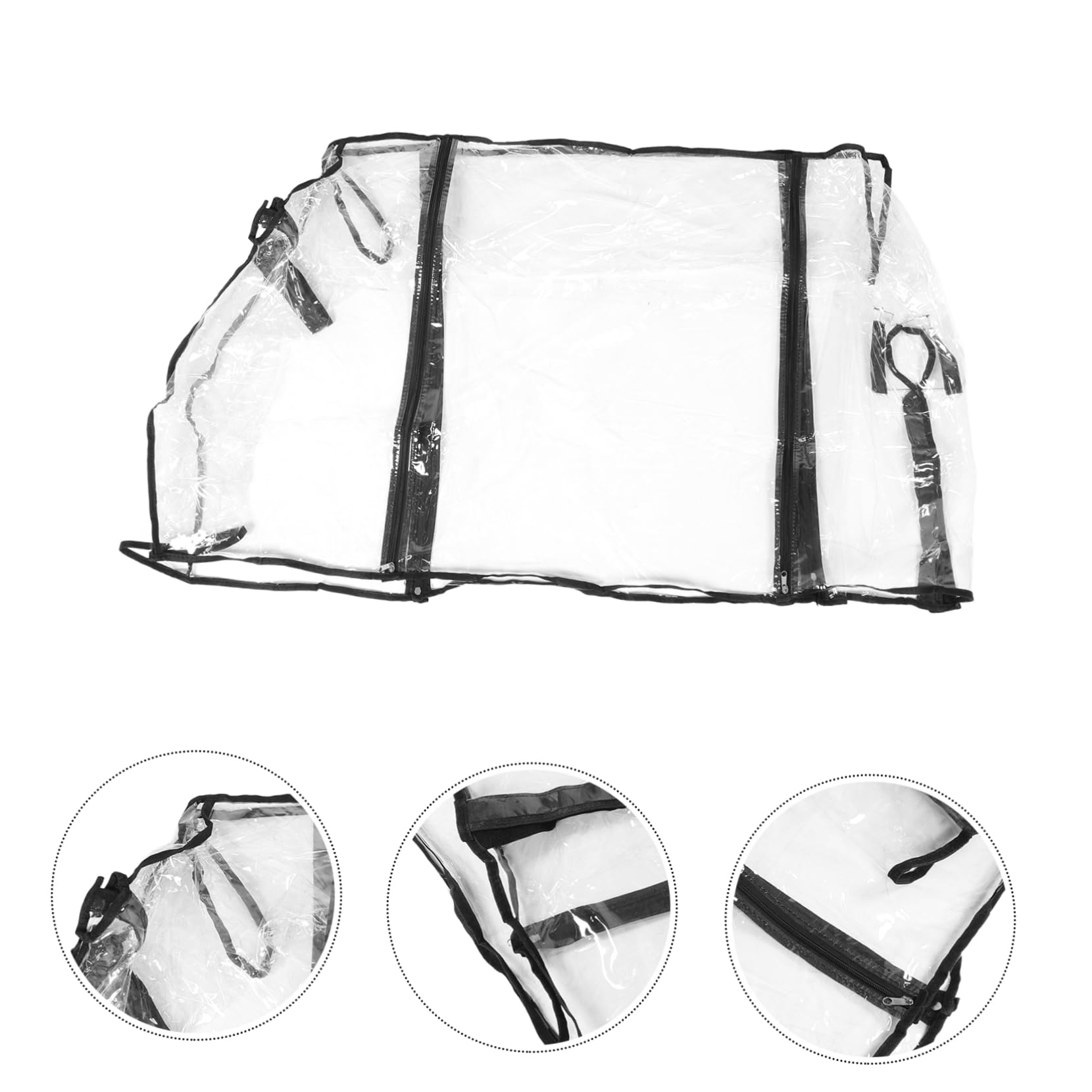 Cabilock Transparente Pvc Regenabdeckung für Wagen und Gartenwagen Faltbar mit Sonnenschutz Universelle Outdoor Abdeckung für Picknick und Camping