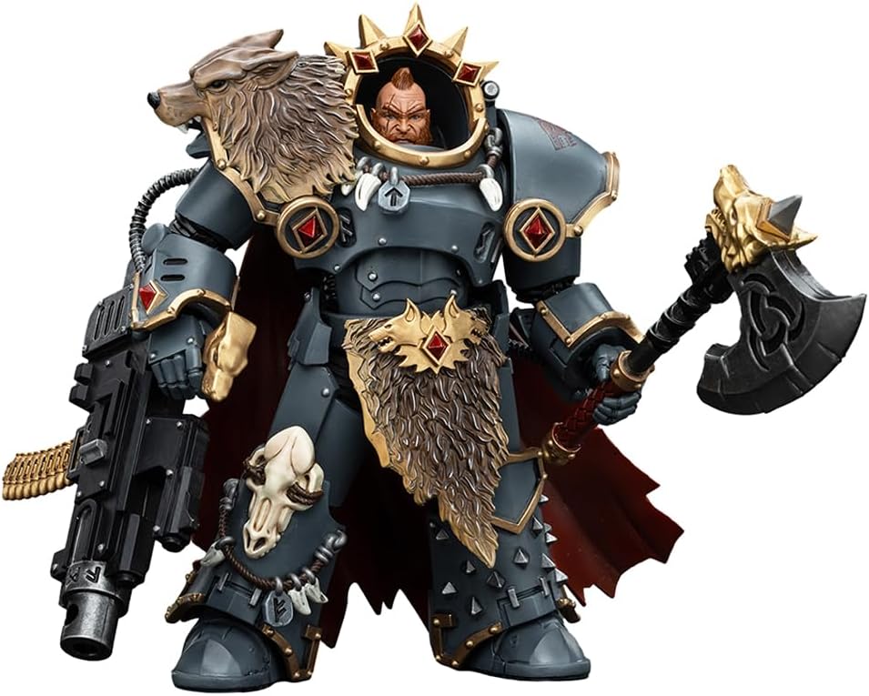 JOYTOY Warhammer The Horus Heresy Space Wolves Hvarl Red-Blade, 1:18 Scale Action Figure Mecha Joy Toy Collection Model 5.6in