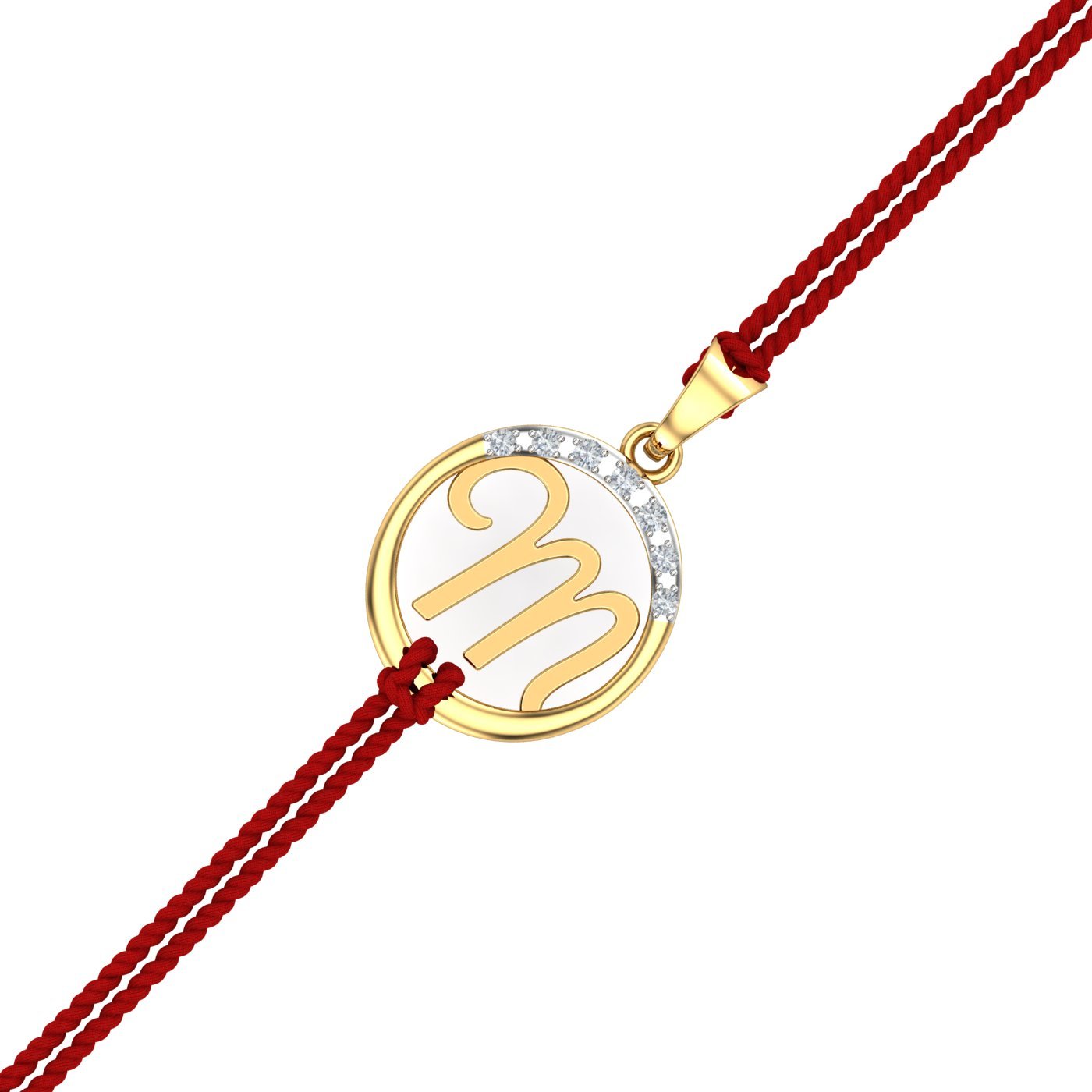 kuberbox 18K Personalised Initial Rakhi cum Pendant for Brother-picture-12