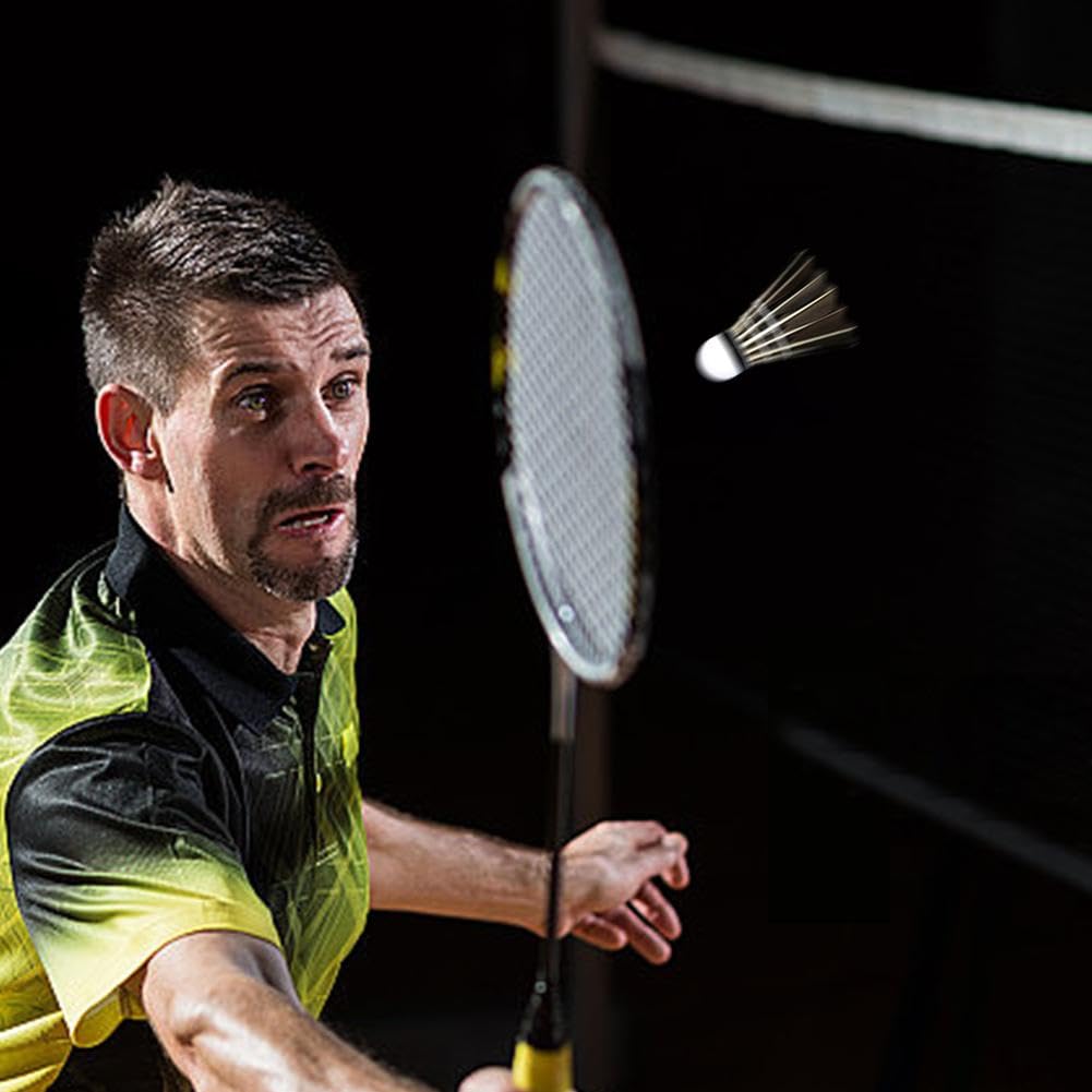 Volani da badminton, in piuma d'oca ad alta stabilità, per allenamento e sport, design durevole e ad alta velocità per giochi interni ed esterni, confezione da 12