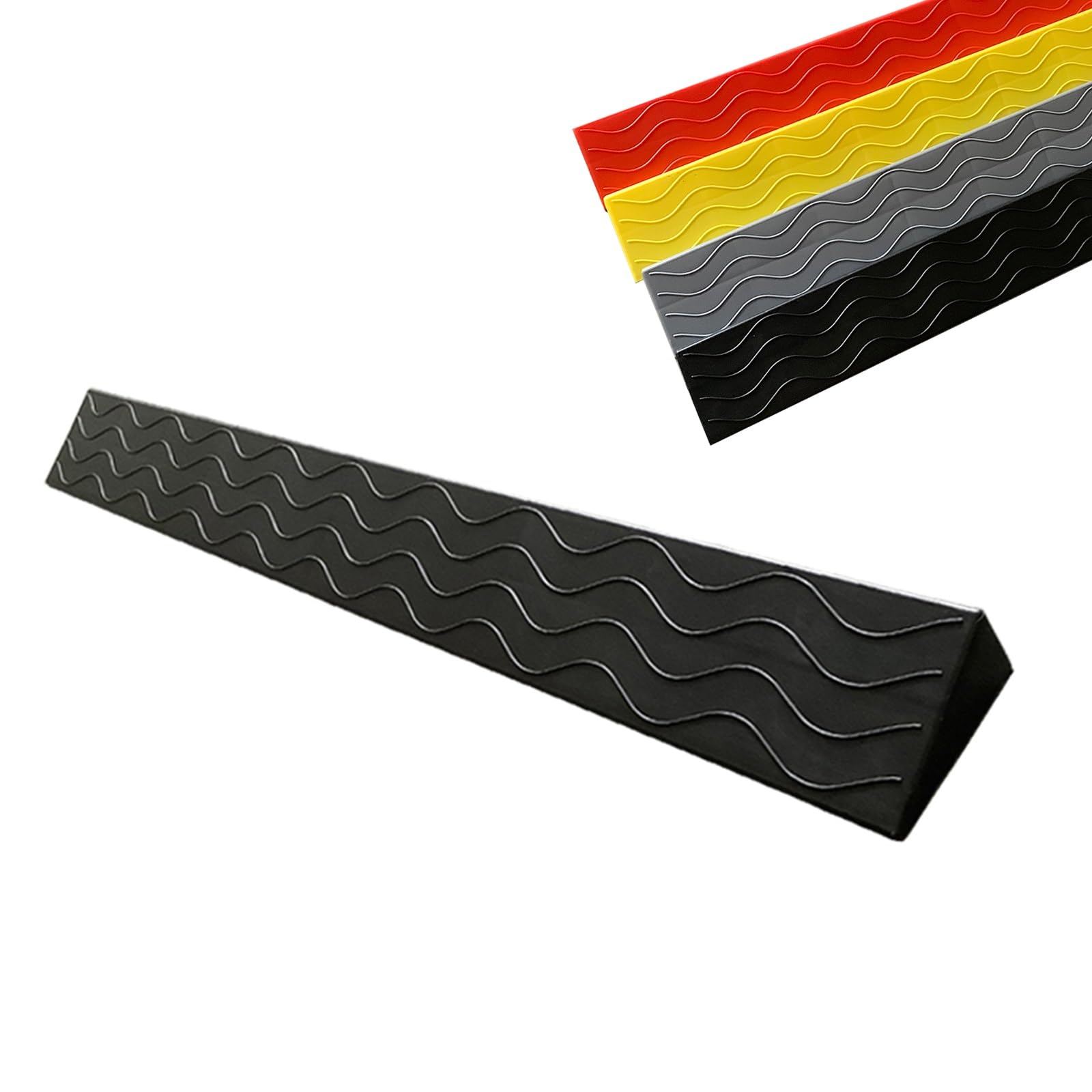 Rampa antideslizante duradera para silla de ruedas, umbral de plástico personalizable para scooters y robots (negro, 100 x 8 x 2,5 cm), segura, fácil instalación para accesibilidad en interiores y