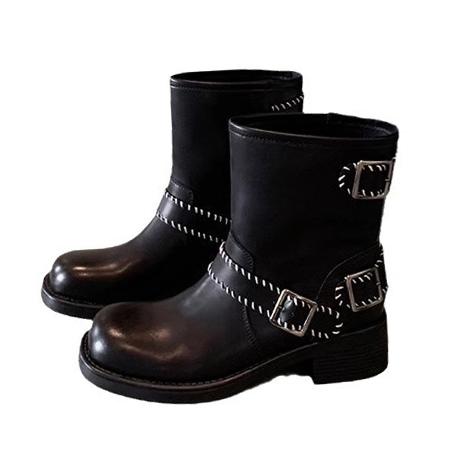 Stivali da Pioggia Donna Casual Pelle Antiscivolo per Laterale E Lacci Motivo Stampato a Impermeabili Stivali di Western Generisch Stivaletti da Motivo Stampato a Leggero Antiscivolo Scarpe