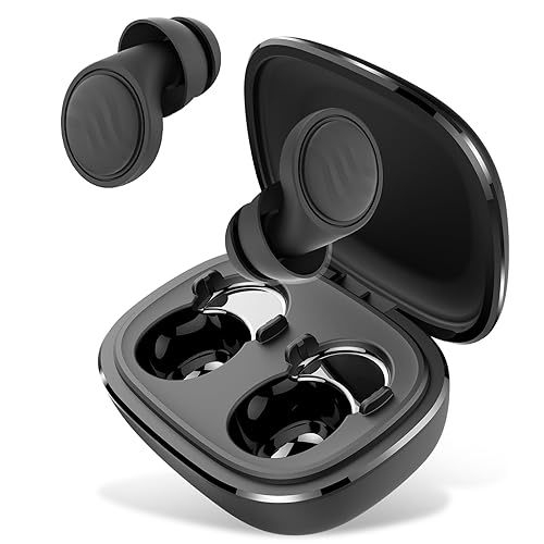 Ear Plugs for Sleeping Noise Cancelling - 35dB Reusable Ear Plugs with 7 Eartips and Carry Case - Flexible Hearing Protection - Replaceable Single/Double Eartips for Sleep, Focus, Travel, Work, Black