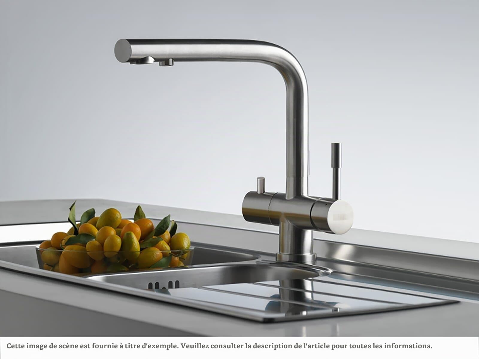 FRANKE Robinet de Cuisine Atlas Clear 120.0179.978 Soie En Acier Inoxydable