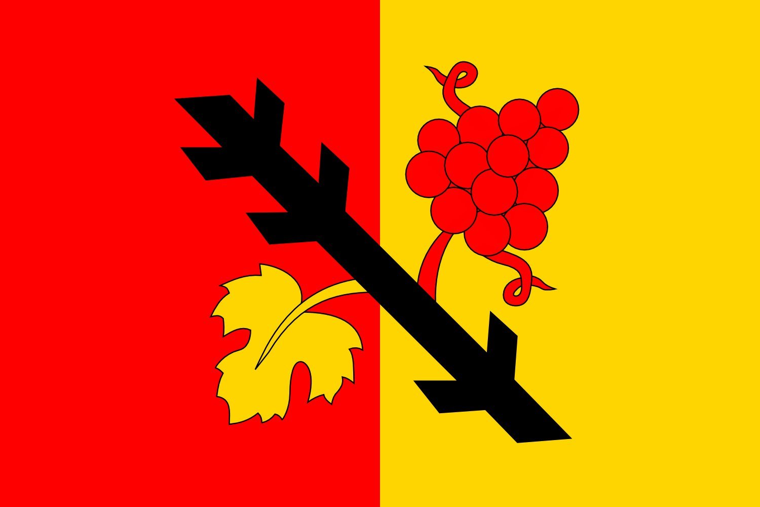Drapeau Large Gruna flag CZ et Coat of arms idéal pour décorer un grand jardin