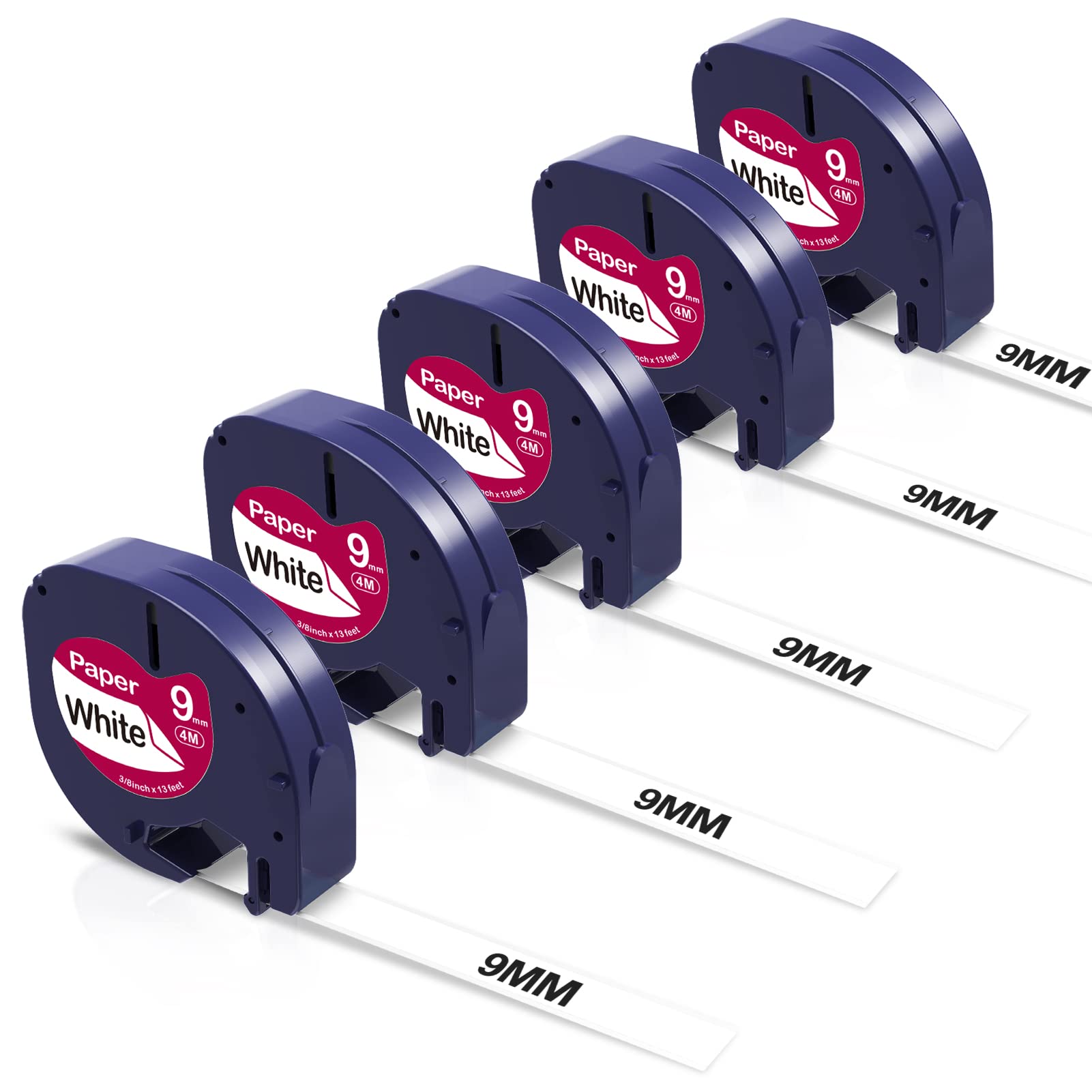 5 Pack 9mm  Label   Maker   Refills  Replacement for DYMO Letratag  Refills