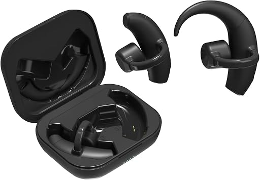 Open Ear Headphones Bone Conduction Ear Clip Earbuds Bluetooth 5.3 Wireless Headset,48 Hours Playtime & Mic Clear Call Sports,IPX6 Waterproof Sports Fitness Ear Buds for Running Fitness-Black