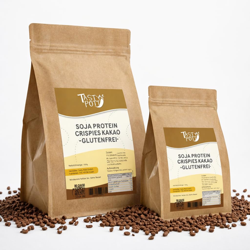 Soja Protein Crispies Kakao 1000g | Kochen & Backen | Frühstück | pflanzliches Protein | vegetarische & vegane Küche | Geschmack | Kakao Schokolade (3x1000g)