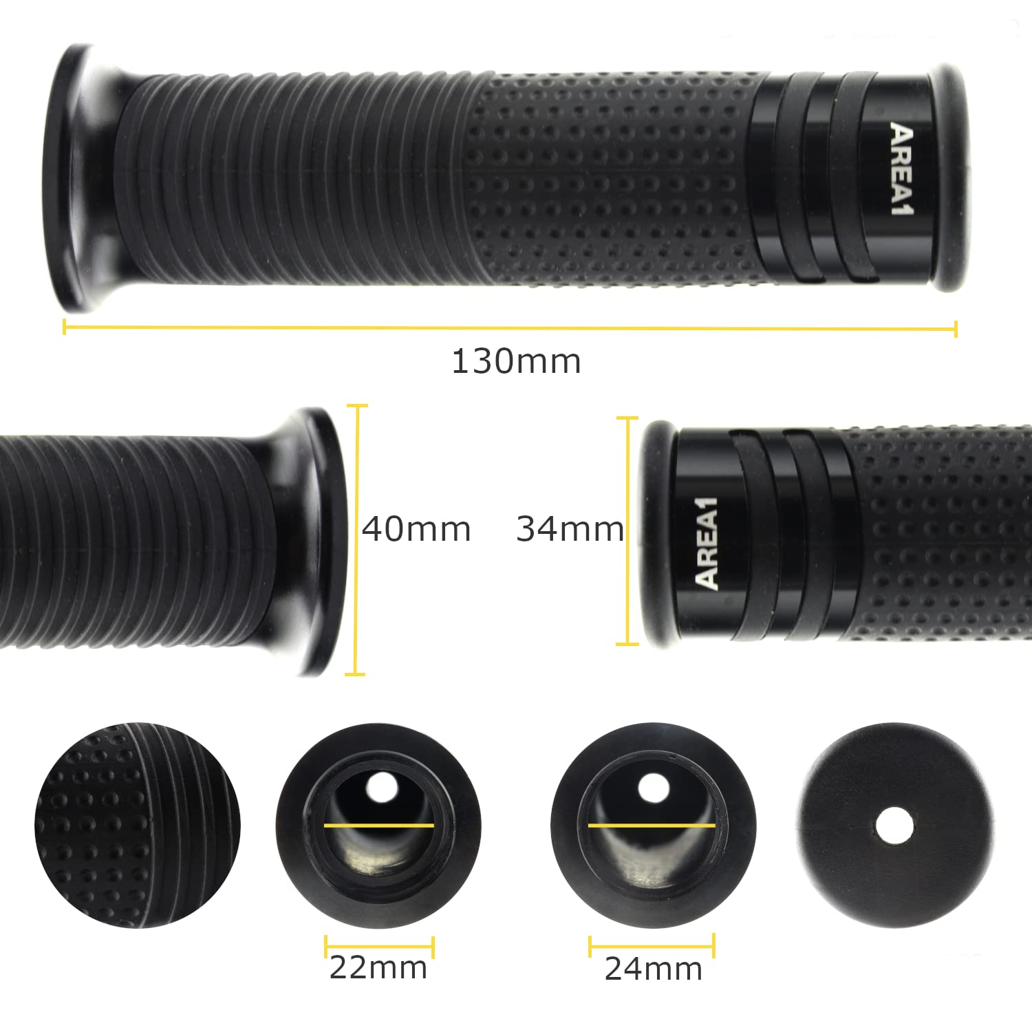 2 Manopole Per Manubrio Moto Universali 22mm+24mm - Antiscivolo In Gomma E Alluminio - Foto 13