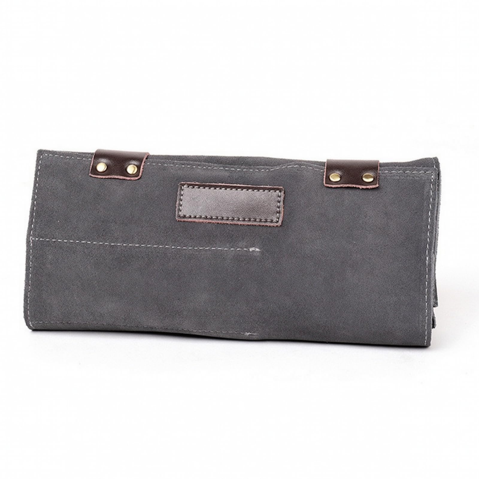 Borsa da Parrucchiere Leggero | Pelle di cuoio Smerigliata, Borsello da Parrucchiere, Resistente, Custodia con Bottoni a Pressione, per Salone, Barberia, Grigio