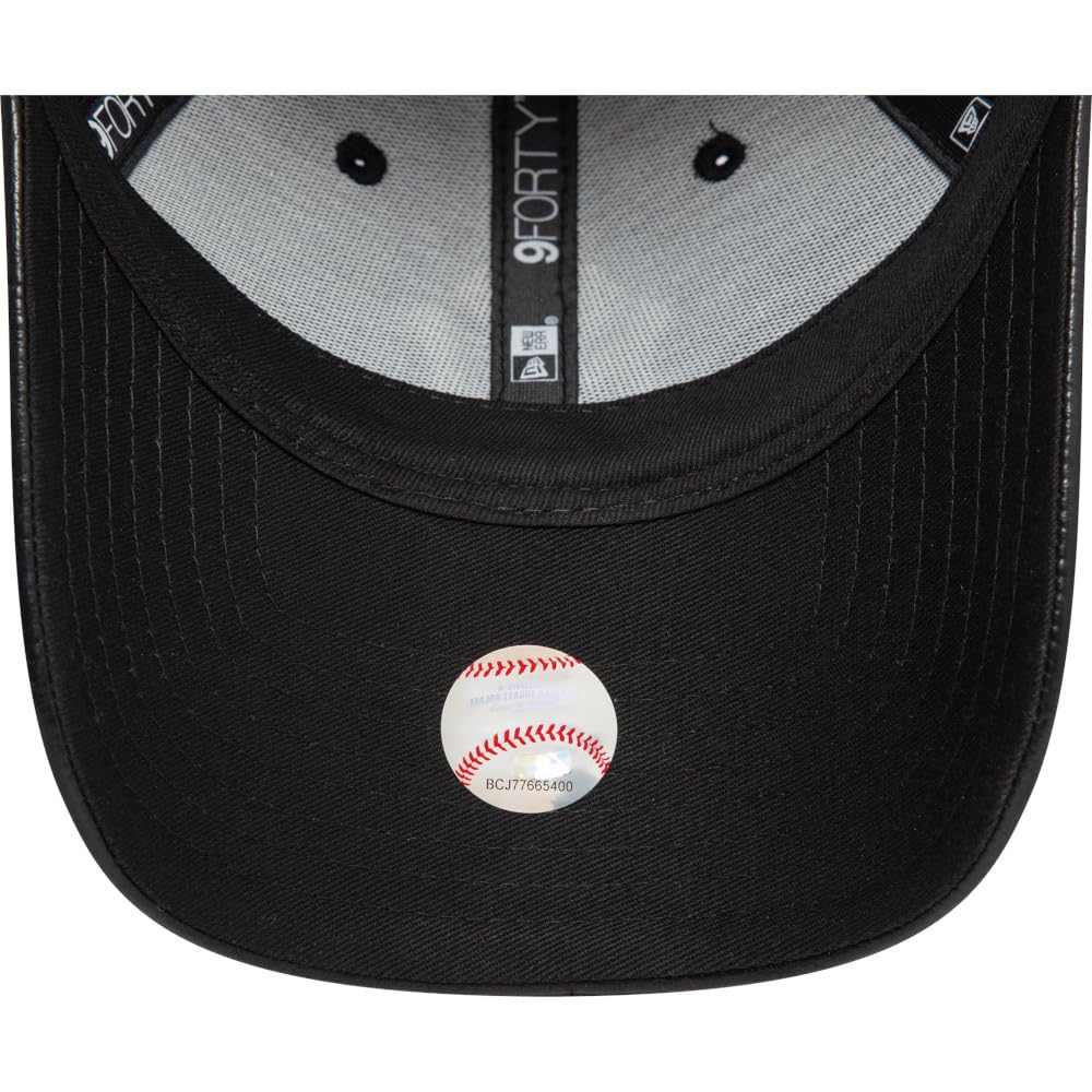 New Era 9Forty NY Yankees - Cappellino da donna, in ecopelle, colore: Nero